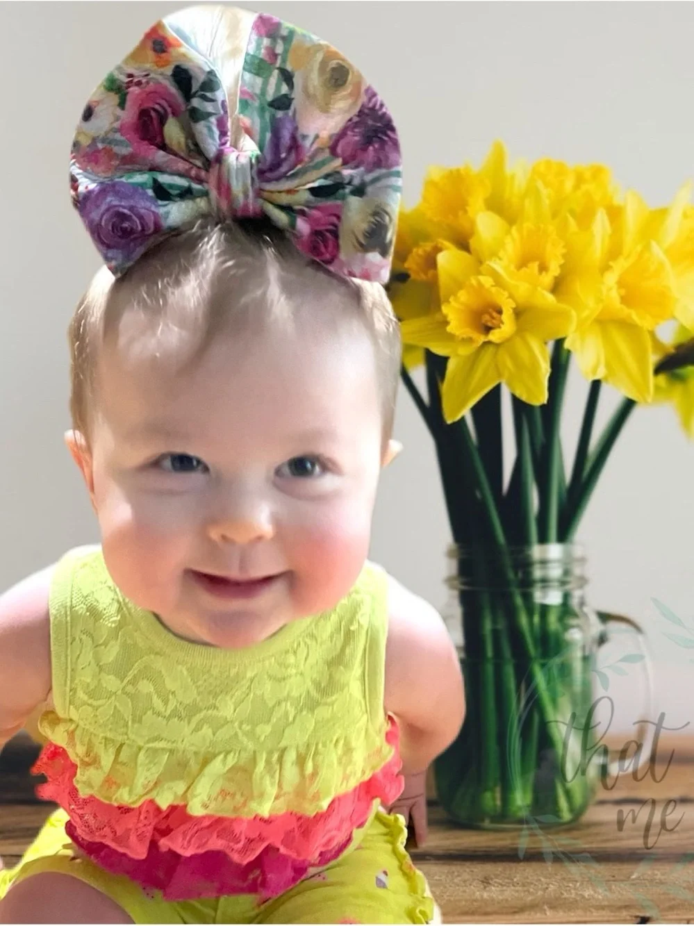 Teal Fabric Kids Hair Bow Large